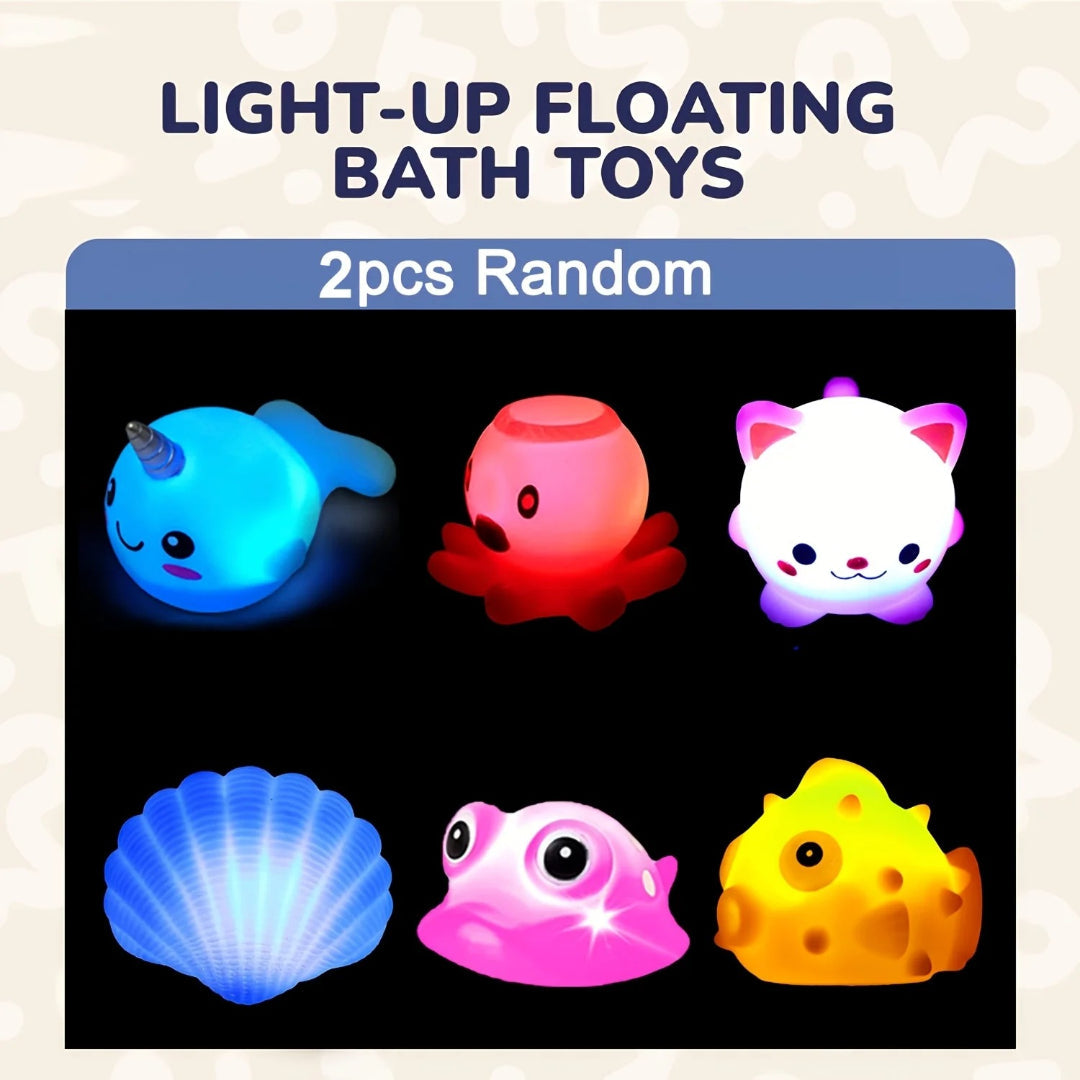 Illuminated Bath Toy Collection: Sparkling Floating Sea Creatures