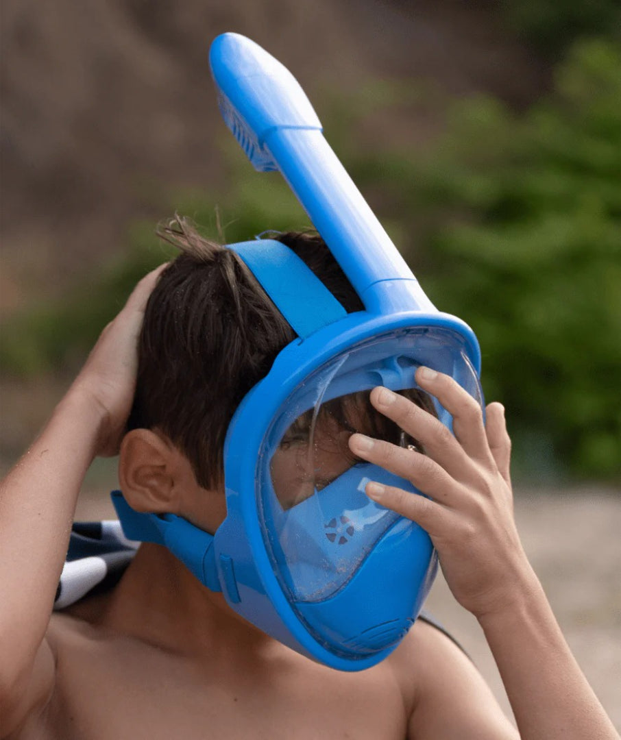 Kids' Full Face Snorkeling Mask - 180° View with Dry Top Technology