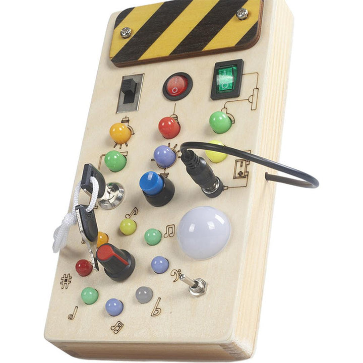 Interactive Wooden Sensory Board with Switches and Buttons