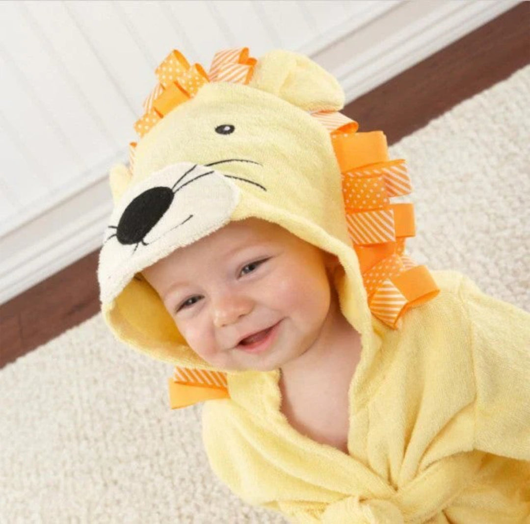 Soft and Absorbent Animal Print Baby Bathrobe