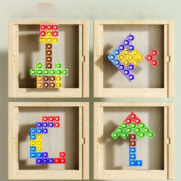 Eco-Friendly Tetris-Style Wooden Board Game – Logic Challenge Set