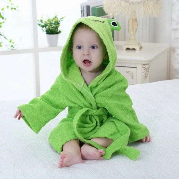 Soft and Absorbent Animal Print Baby Bathrobe
