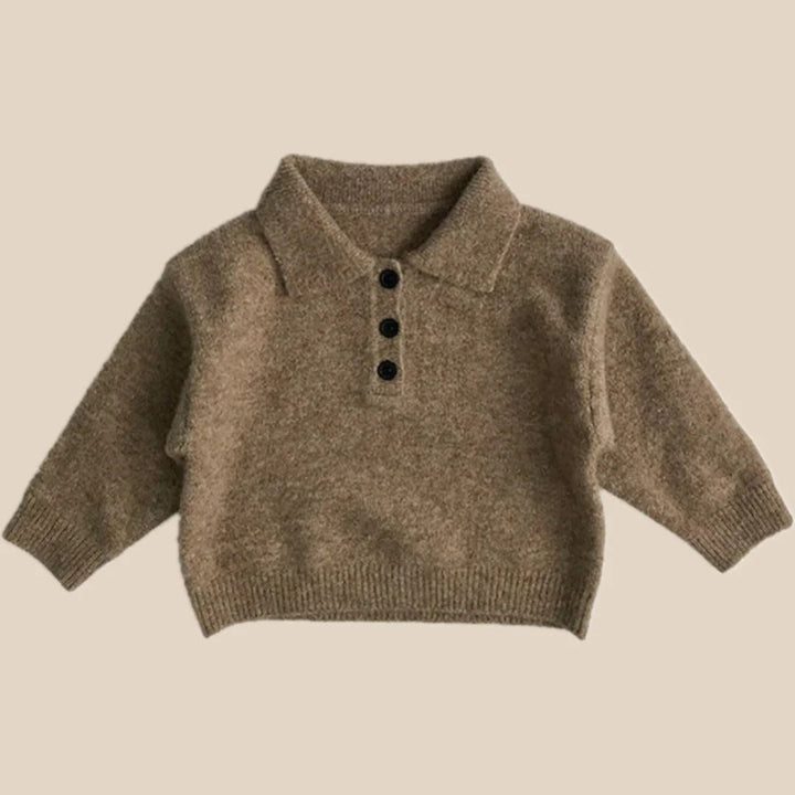 Unisex Children's Polo Sweater with Button Closure