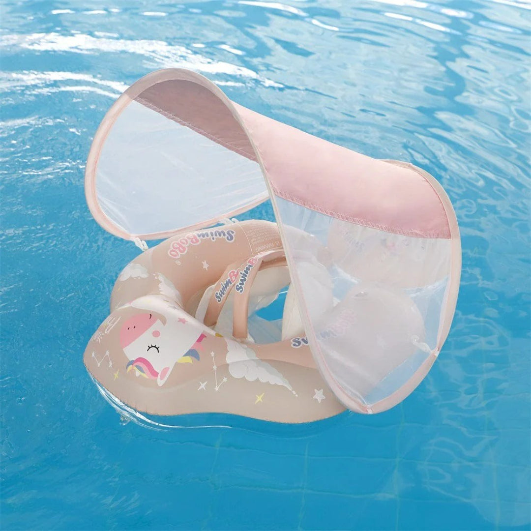 Infant Swimming Training Ring with Sunshade