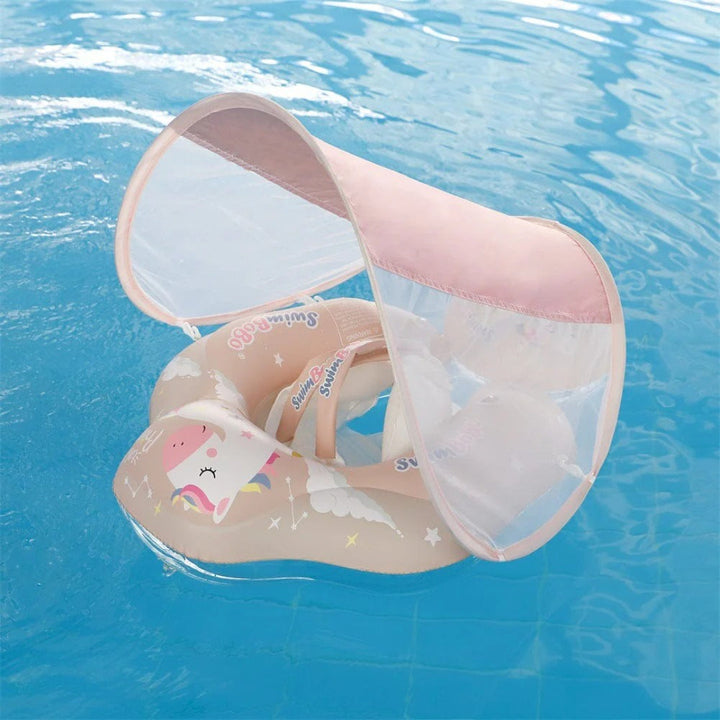 Infant Swimming Training Ring with Sunshade