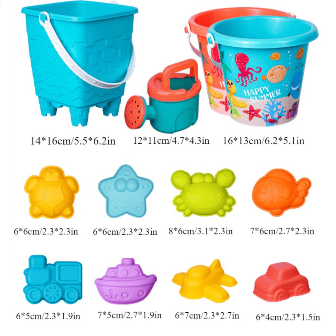 Sand and Water Play Set: Beach Toy Kit with Bucket and Shovel
