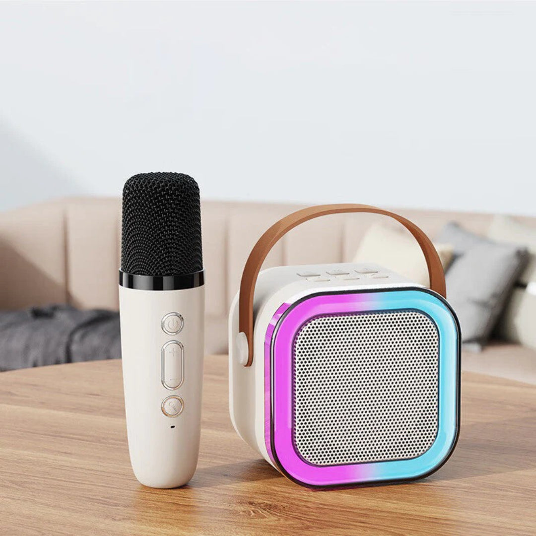 Compact Wireless Karaoke System with Microphone and Speaker