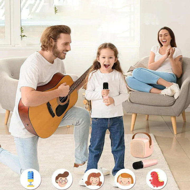 Compact Wireless Karaoke System with Microphone and Speaker