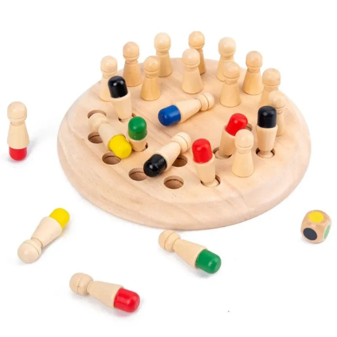 Color Matching Wooden Memory Game