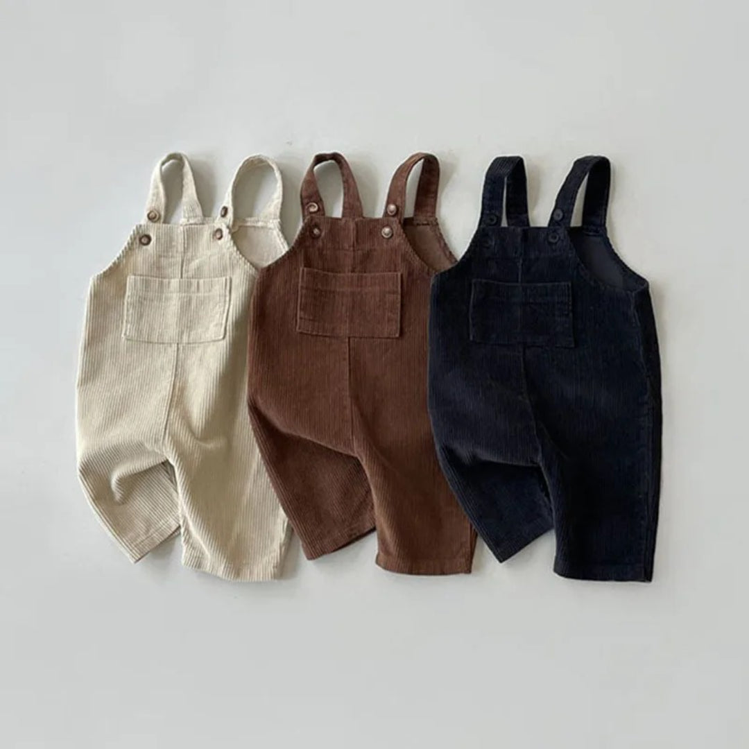 Unisex Cotton Striped Baby Overalls
