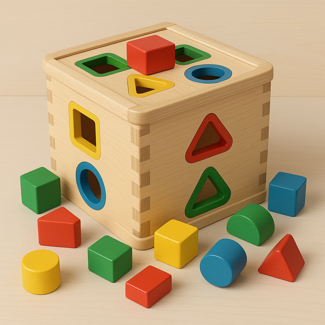 Wooden Shape Sorter Toy – Fun Shape Sorting Activity for Kids
