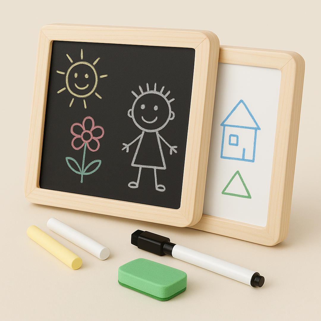 Double-Sided Drawing Board for Toddlers – Chalkboard and Whiteboard Combo