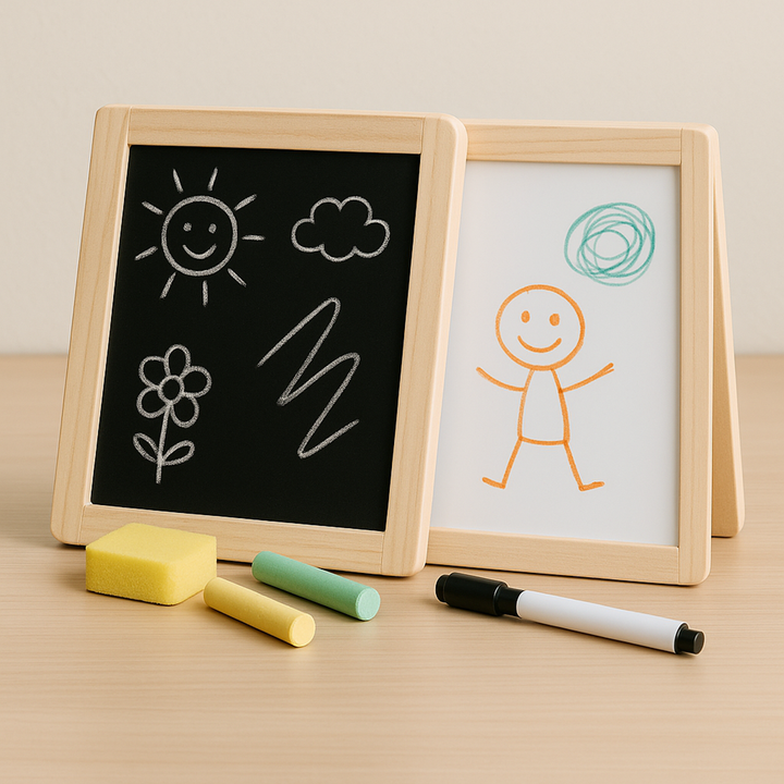 Double-Sided Drawing Board for Toddlers – Chalkboard and Whiteboard Combo