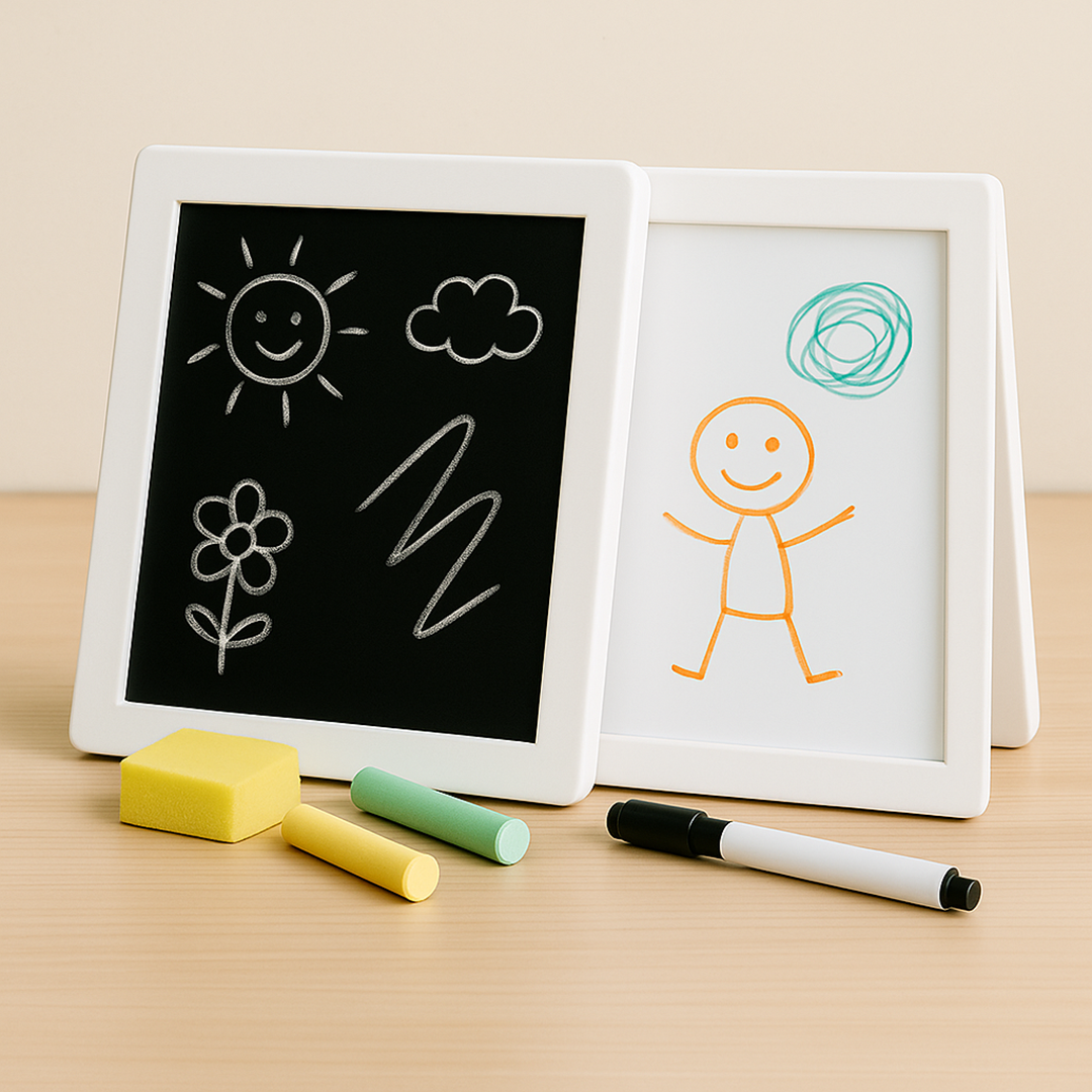 Double-Sided Drawing Board for Toddlers – Chalkboard and Whiteboard Combo