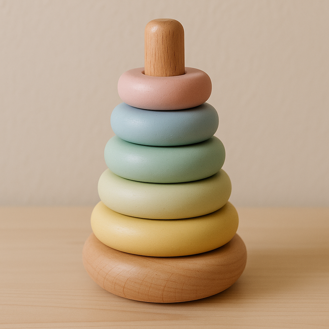 Wooden Stacking Ring Tower – Enhancing Motor Skills Development
