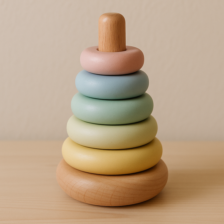 Wooden Stacking Ring Tower – Enhancing Motor Skills Development