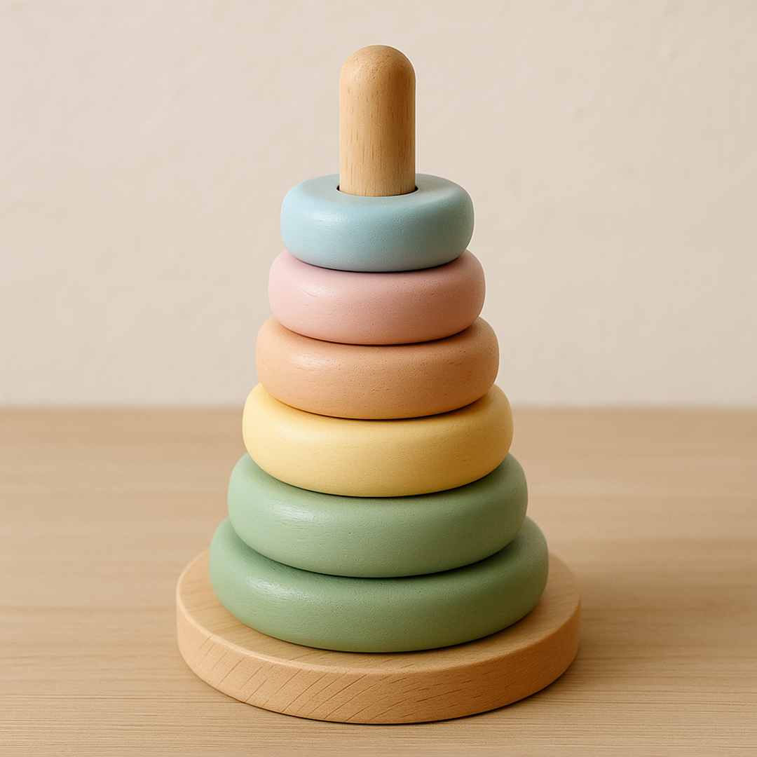 Wooden Stacking Ring Tower – Enhancing Motor Skills Development