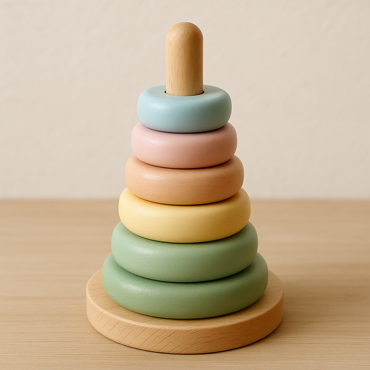 Wooden Stacking Ring Tower – Enhancing Motor Skills Development
