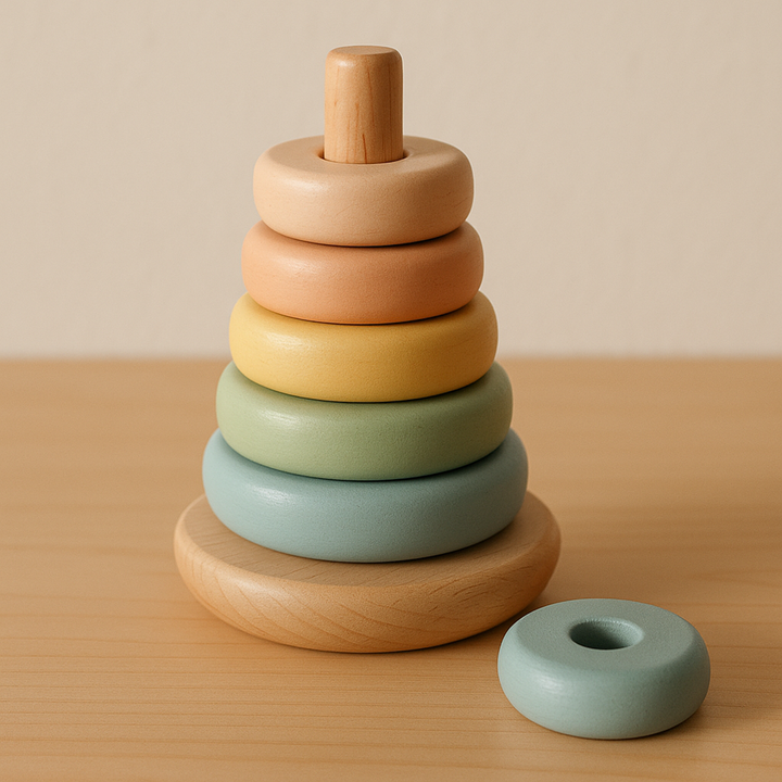 Wooden Stacking Ring Tower – Enhancing Motor Skills Development