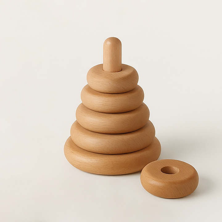 Set of 6 Wooden Stacking Discs for Kids