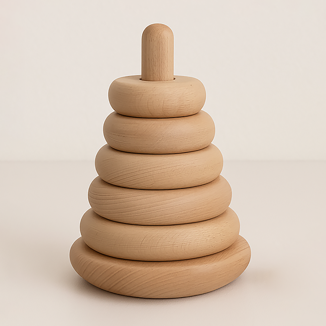 Set of 6 Wooden Stacking Discs for Kids
