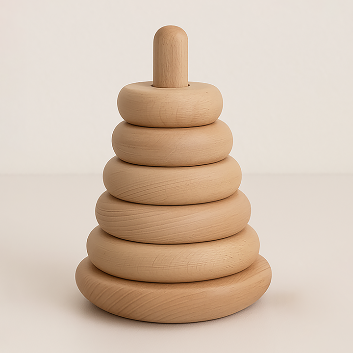 Set of 6 Wooden Stacking Discs for Kids