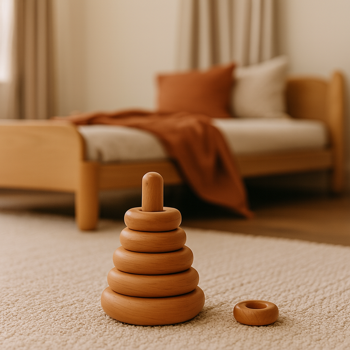 Set of 6 Wooden Stacking Discs for Kids