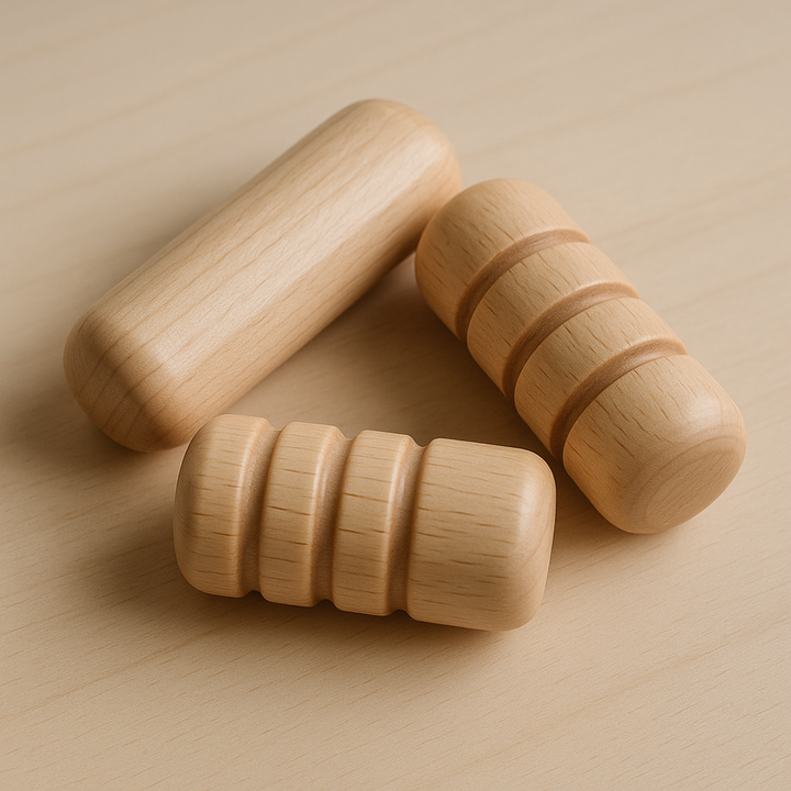 Set of 3 Sensory Wooden Rollers for Kids