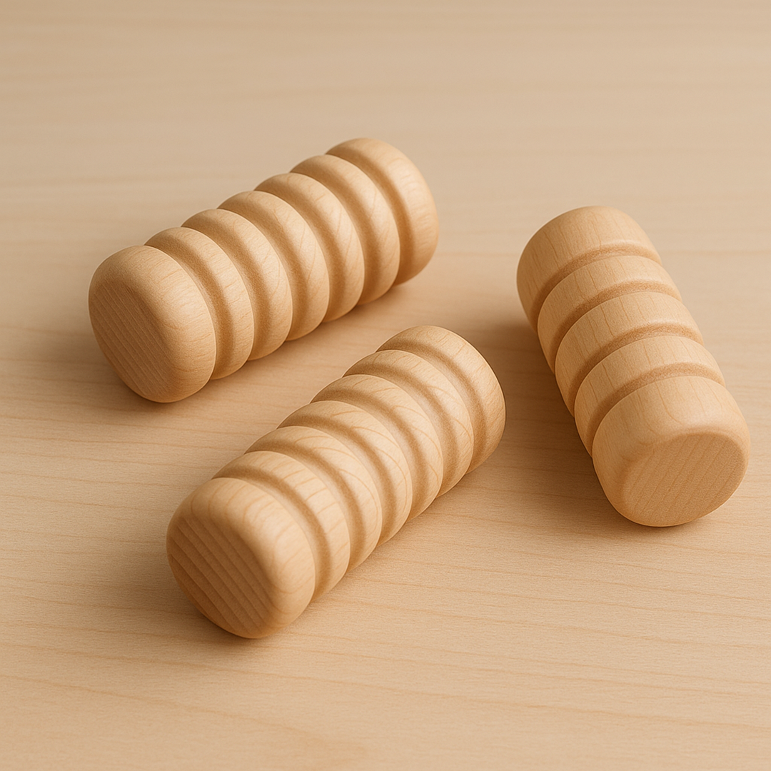 Set of 3 Sensory Wooden Rollers for Kids