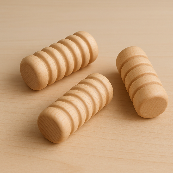Set of 3 Sensory Wooden Rollers for Kids