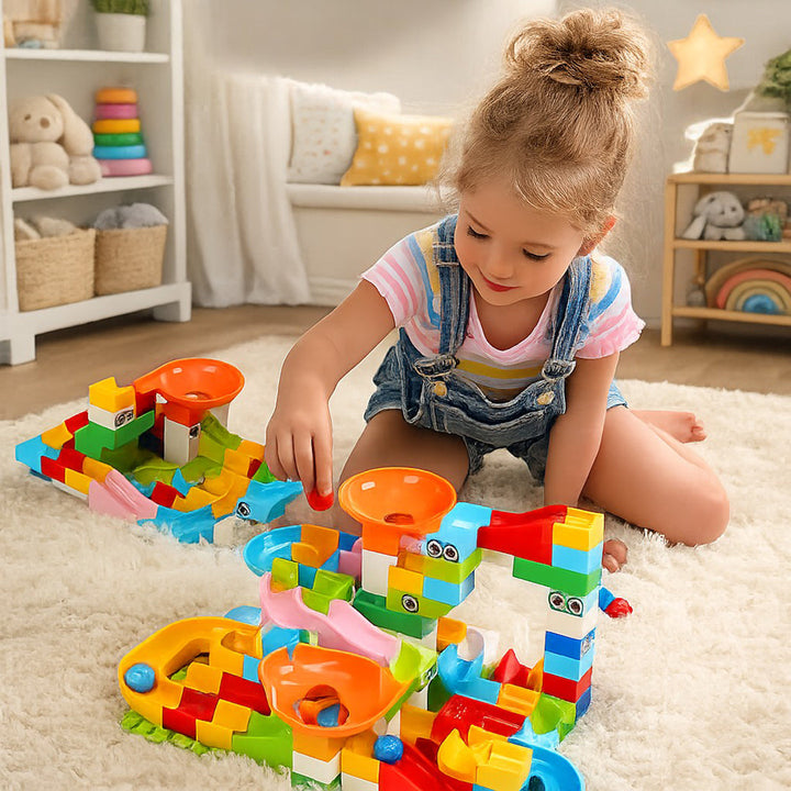 Customizable Ball Track with Building Blocks – Create Your Own Race Course