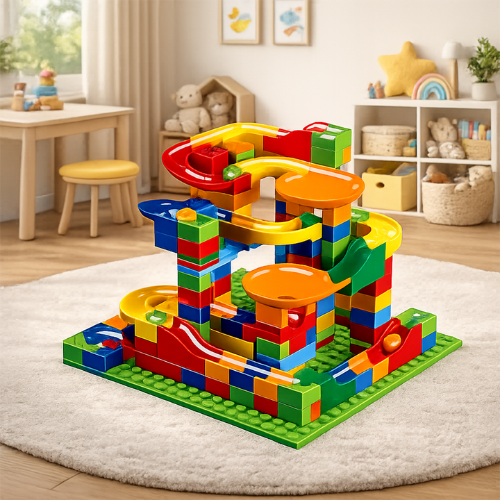 Customizable Ball Track with Building Blocks – Create Your Own Race Course