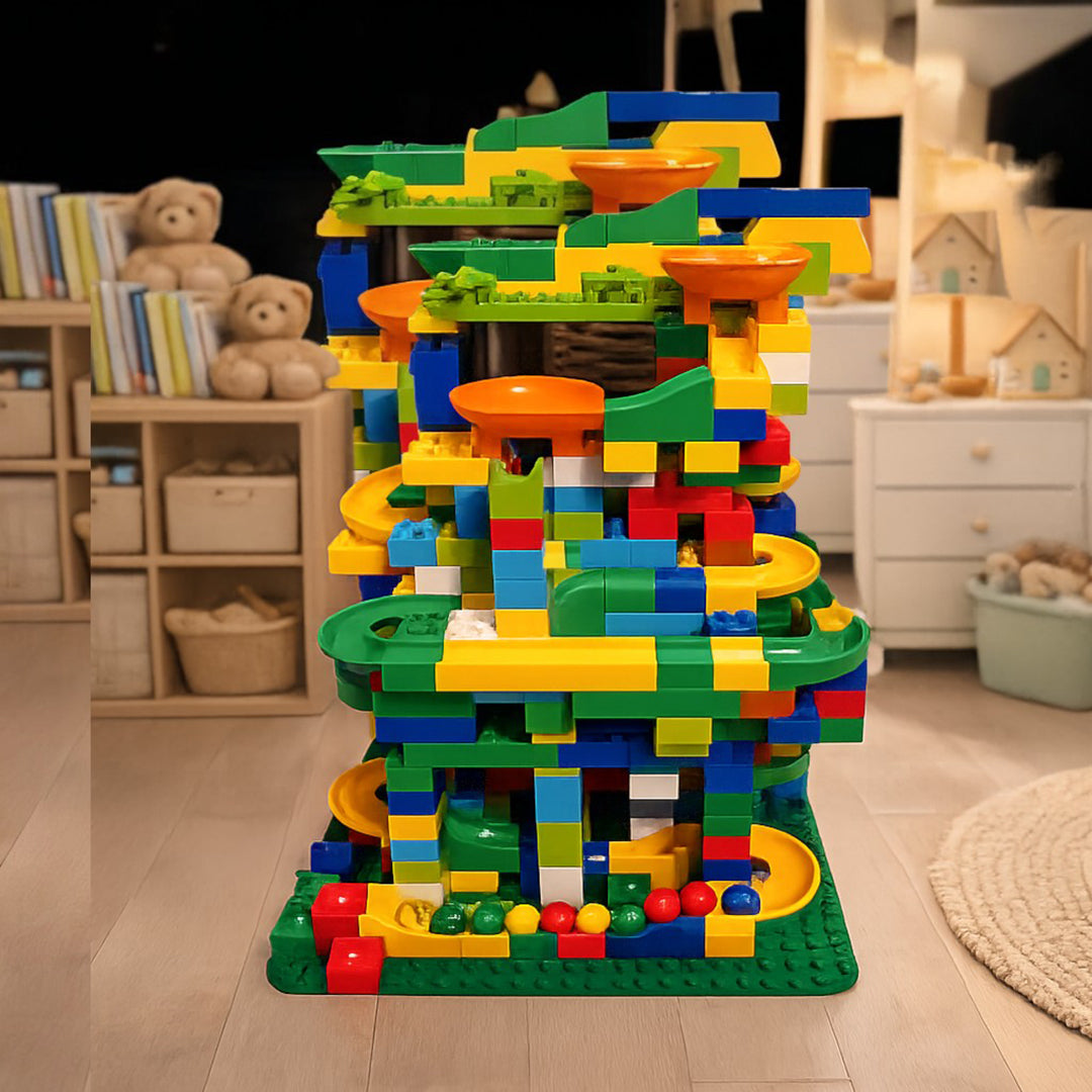 Customizable Ball Track with Building Blocks – Create Your Own Race Course