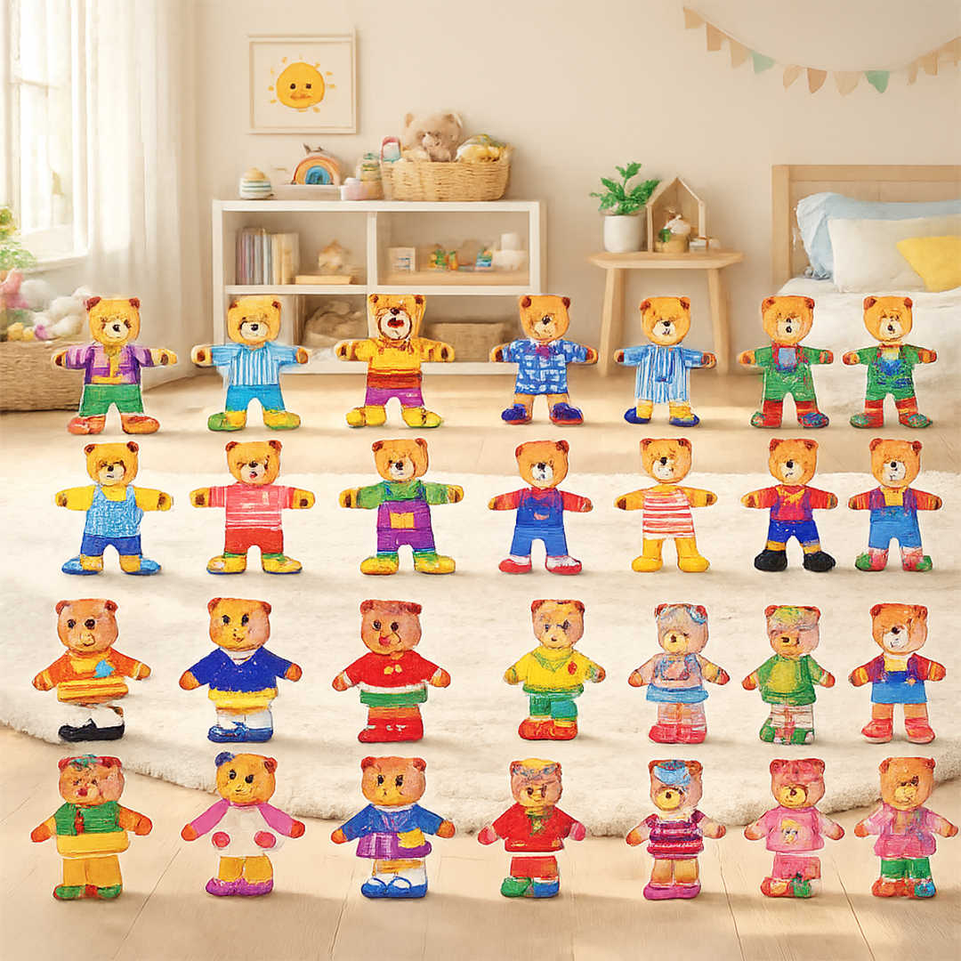 Wooden Dress-Up Puzzle – Boris Educational Toy for Enhancing Fine Motor Skills