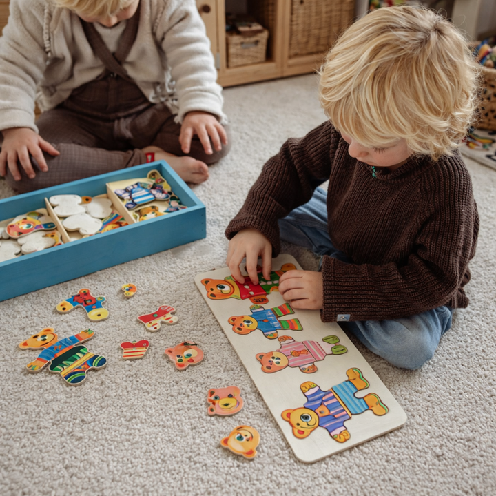 Wooden Dress-Up Puzzle – Boris Educational Toy for Enhancing Fine Motor Skills