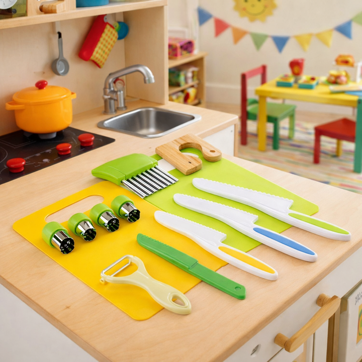 Kids' Kitchen Play Set – Safe Cutting Tools and Child-Friendly Accessories
