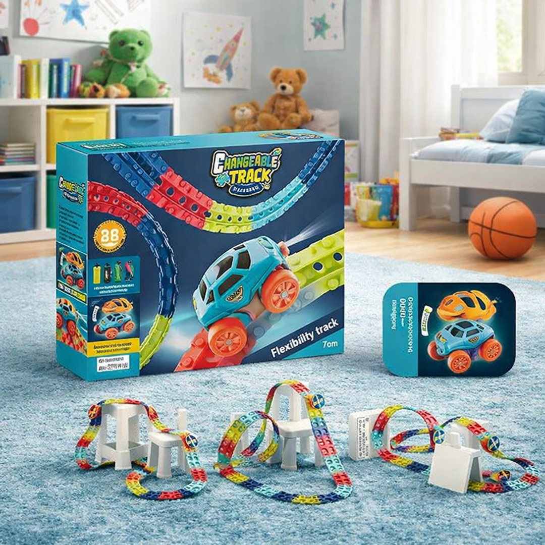Versatile Race Track Set with Car – Inspiring Creativity and Construction Skills