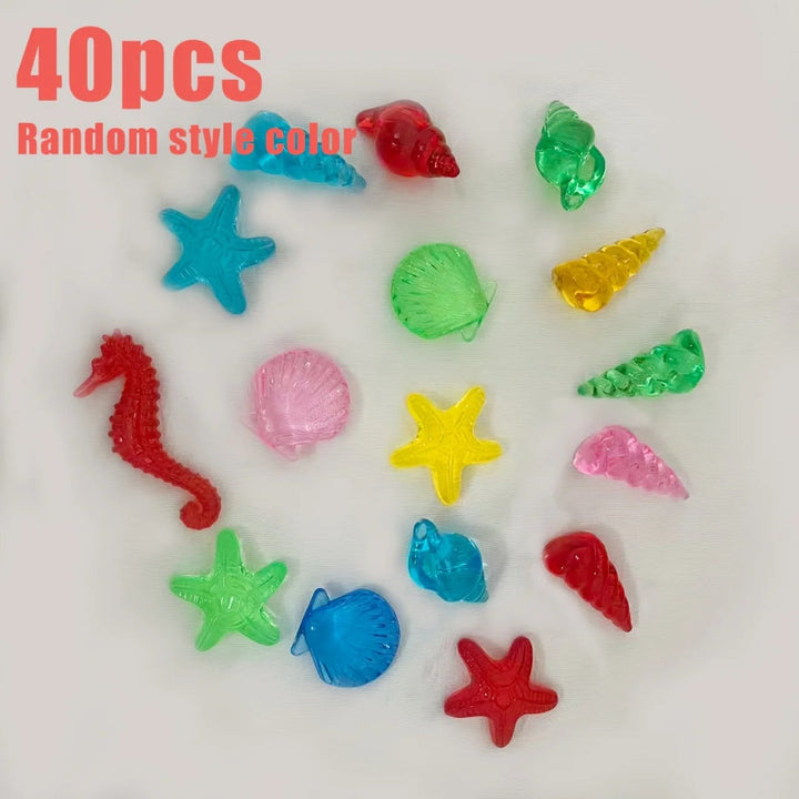 40-Piece Ocean Animal Acrylic Gem Set for Exciting Treasure Hunts