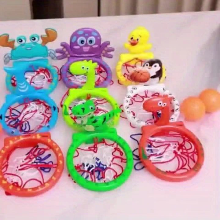Animal-Themed Mini Basketball Hoop for Bath Time Fun
