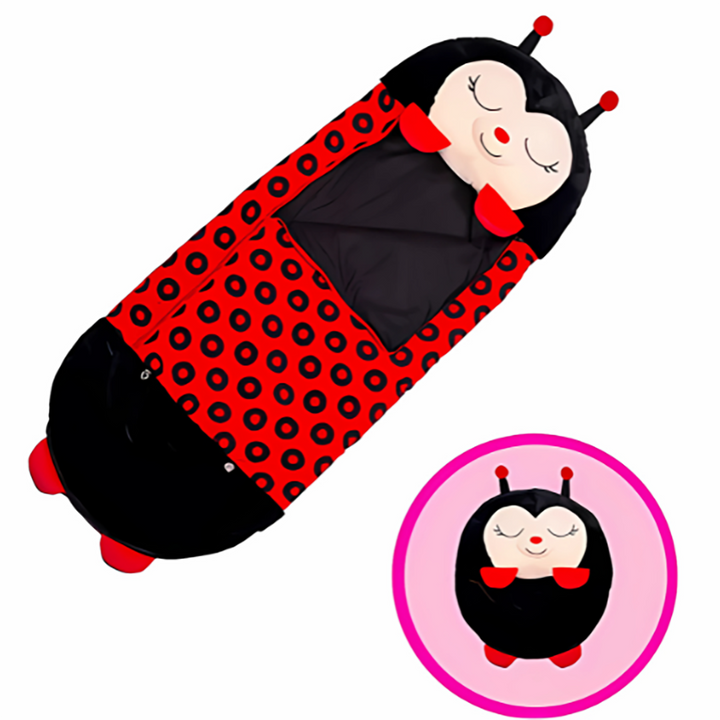 Kids' 2-in-1 Sleeping Bag with Pillow – Fun Cartoon Design
