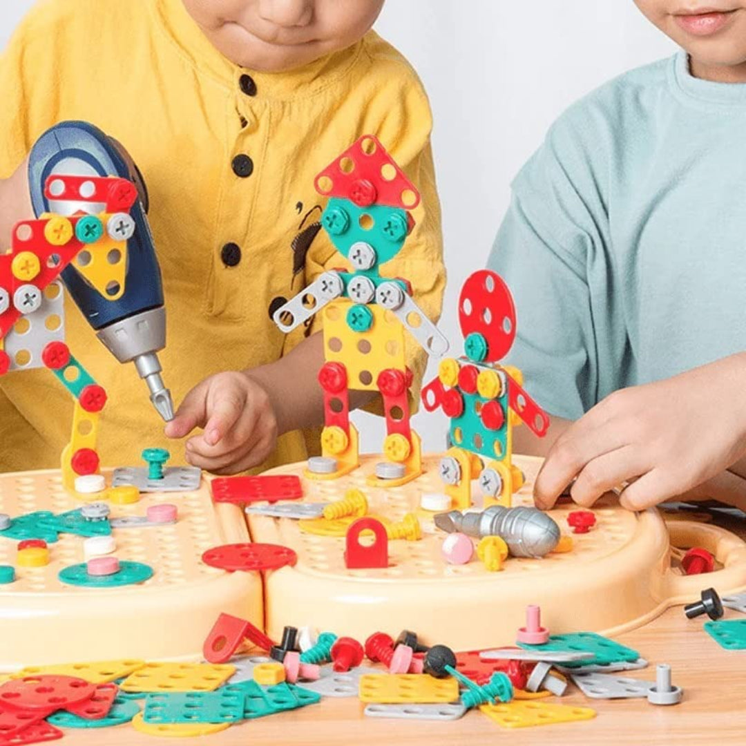 Construction Toy Tool Set with Drill
