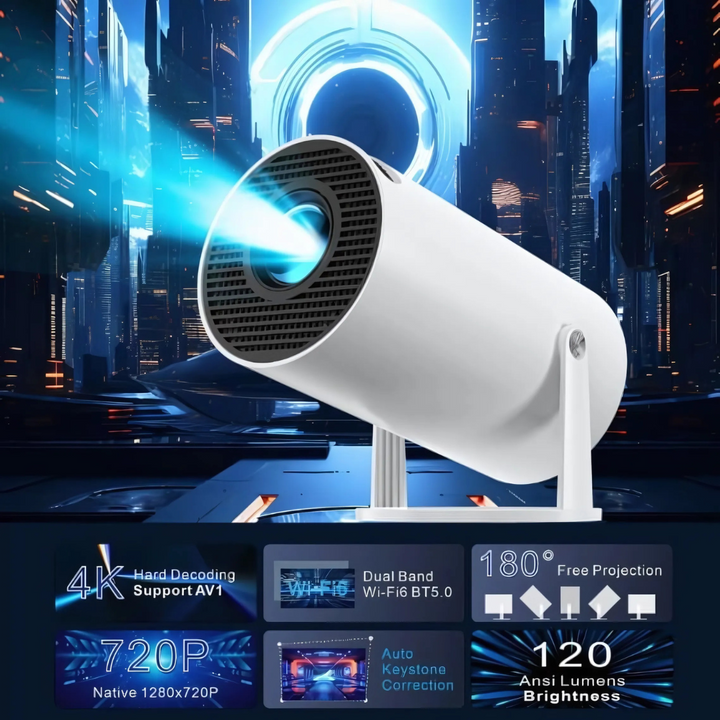 Compact 4K Mini Bluetooth WiFi Projector
