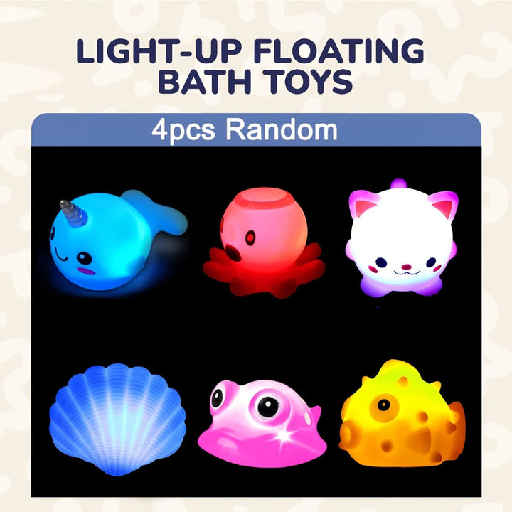 Illuminated Bath Toy Collection: Sparkling Floating Sea Creatures