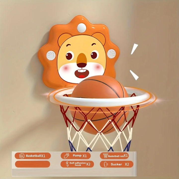 Wall-Mounted Basketball Hoop Set with Mini Balls and Pump