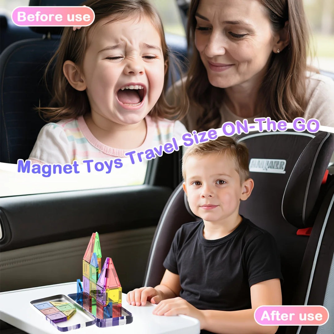 32-Piece Magnetic Building Block Set - STEM Magnetic Tiles