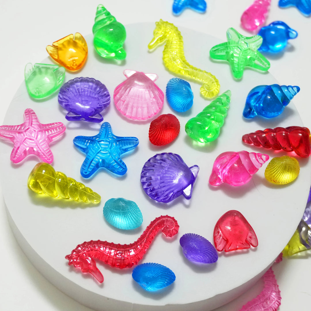 40-Piece Ocean Animal Acrylic Gem Set for Exciting Treasure Hunts