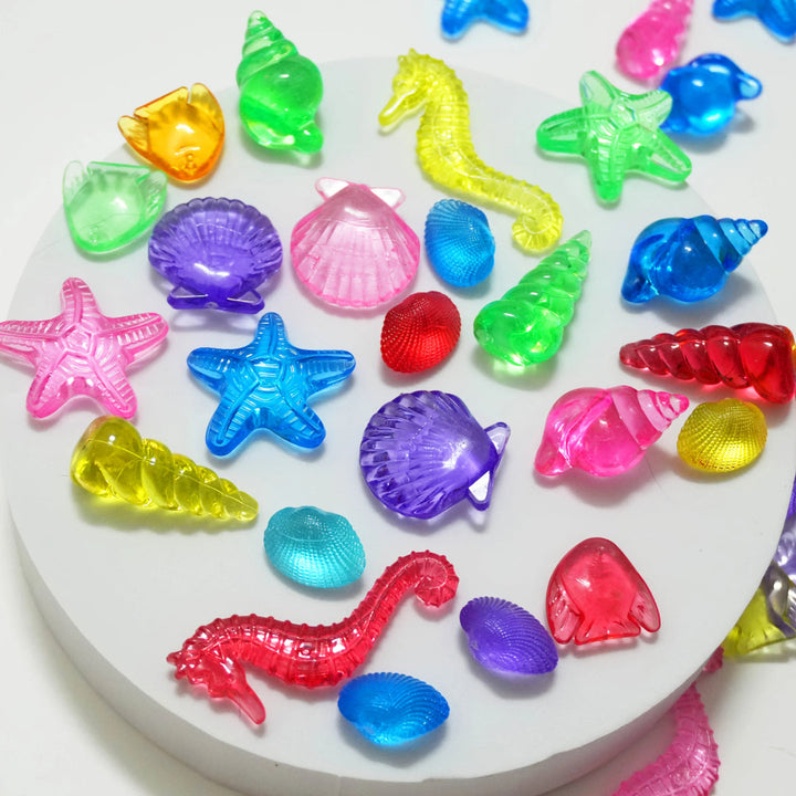 40-Piece Ocean Animal Acrylic Gem Set for Exciting Treasure Hunts