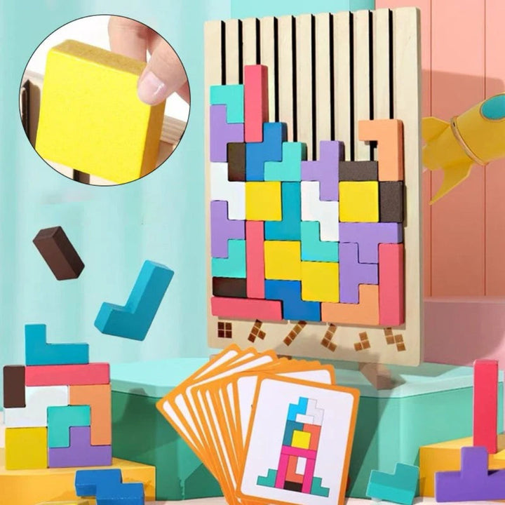 Wooden Stacking Puzzle Toy for Motor Skills Development