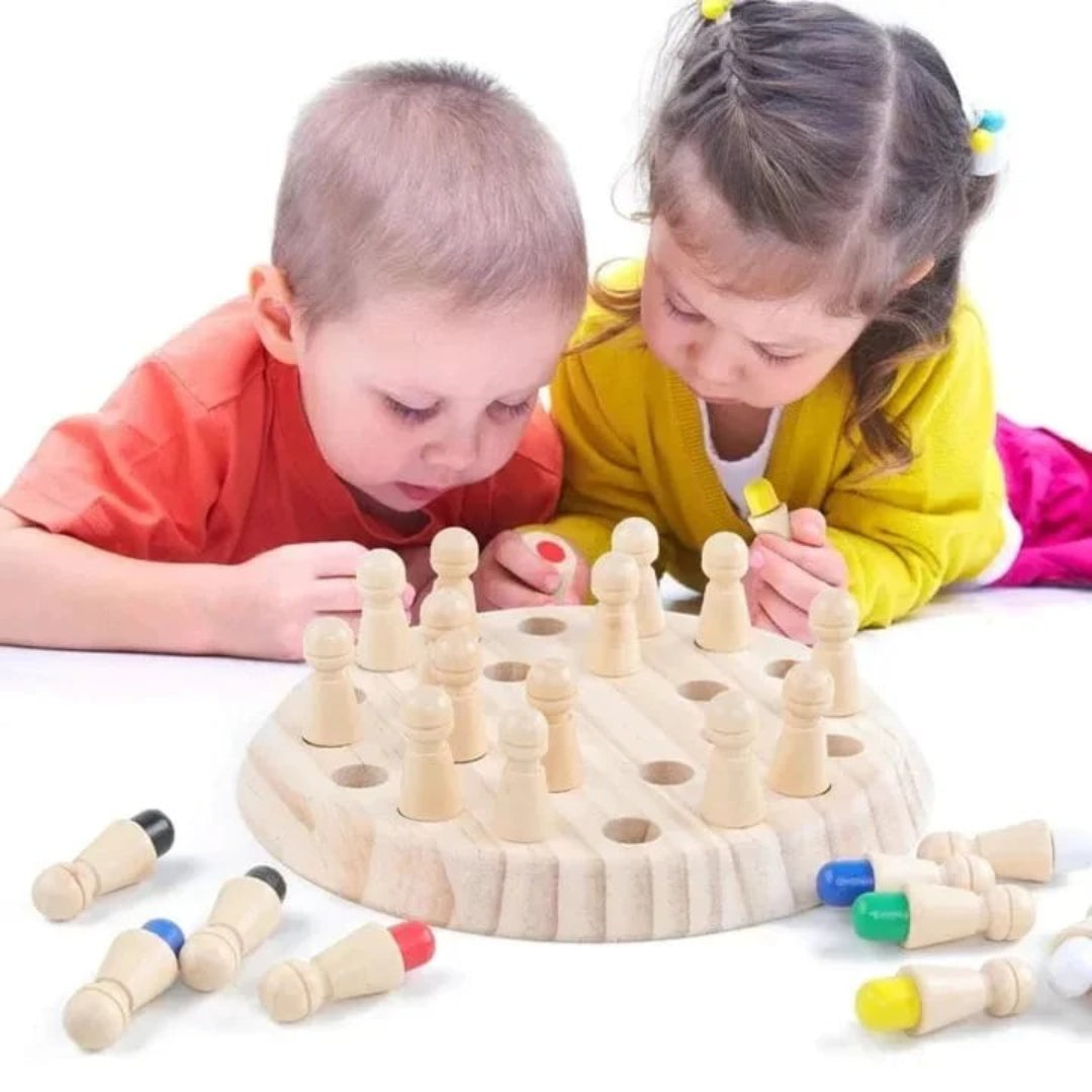 Color Matching Wooden Memory Game