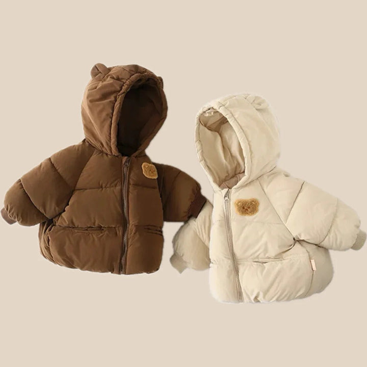 Kids' Winter Coat with Adorable Bear Hood